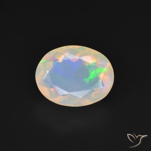 1.75ct 天然 多色白 蛋白石, 椭圆形, 透明