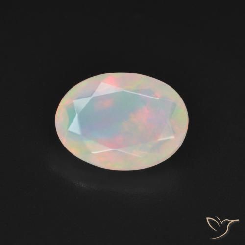 1.83ct 天然 多色白 蛋白石, 椭圆形, 透明