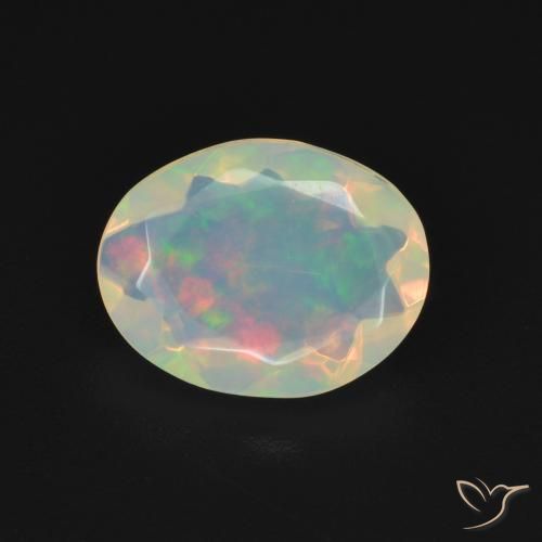 1.22ct 天然 彩色 蛋白石, 椭圆形, 透明