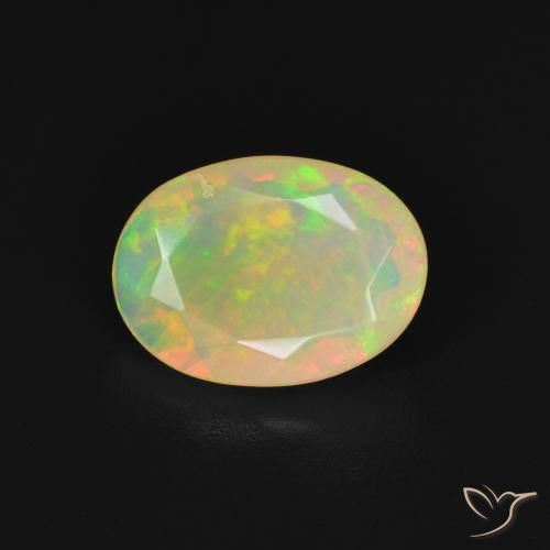 1.29ct 天然 彩色 蛋白石, 椭圆形, 半透明