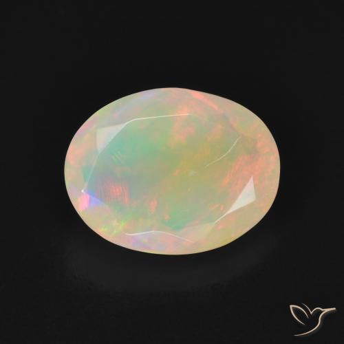 1.57ct 天然 彩色 蛋白石, 椭圆形, 半透明