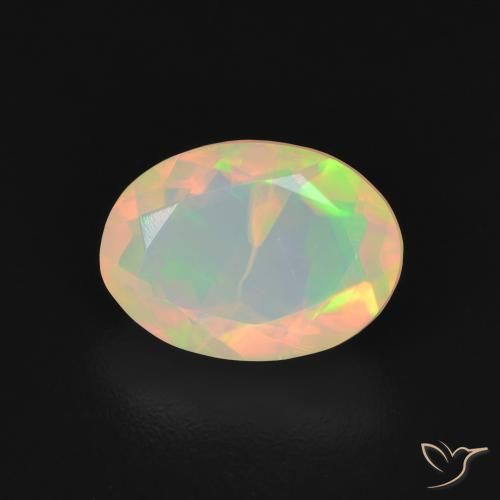 1.29ct 天然 彩色 蛋白石, 椭圆形, 透明