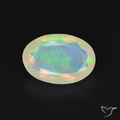 1.58ct 天然 彩色 蛋白石, 椭圆形, 透明