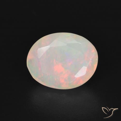 0.98ct 天然 彩色 蛋白石, 椭圆形, 半透明