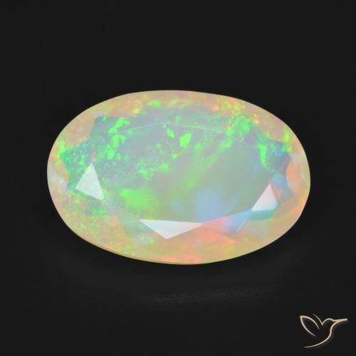 3.84ct 天然 彩色 蛋白石, 椭圆形, 透明