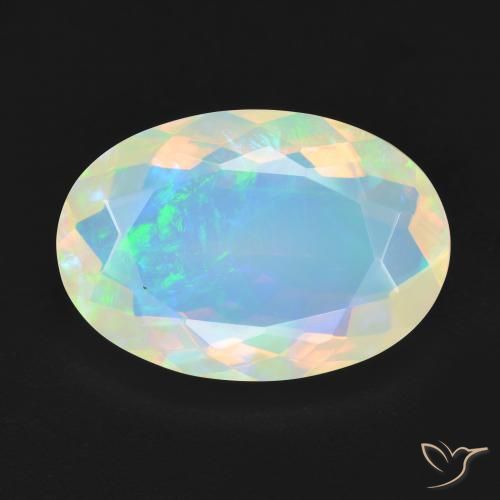 4.44ct 天然 彩色 蛋白石, 椭圆形, 透明