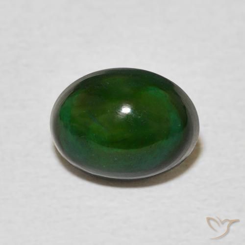 1.19ct 天然 深绿色 蛋白石, 椭圆形, 不透明