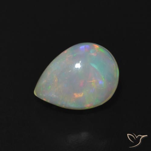 1.01ct 天然 彩色 蛋白石, 梨形, 透明