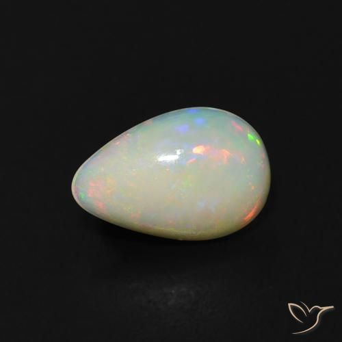 0.36ct 天然 彩色 蛋白石, 梨形, 透明