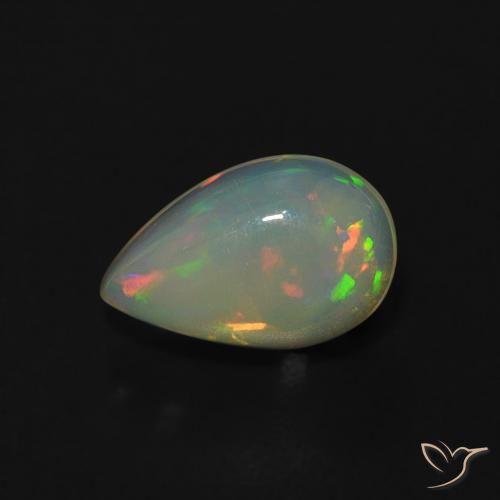 0.68ct 天然 彩色 蛋白石, 梨形, 透明