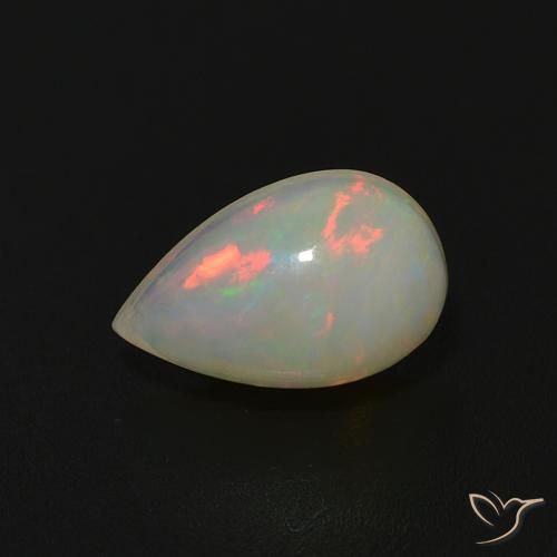 0.64ct 天然 彩色 蛋白石, 梨形, 透明