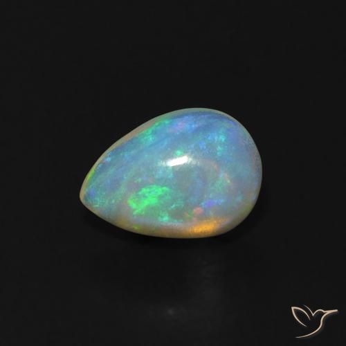 0.52ct 天然 彩色 蛋白石, 梨形, 透明