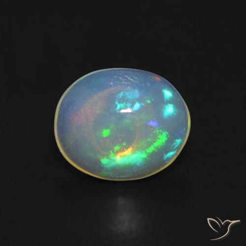 0.66ct 天然 彩色 蛋白石, 椭圆形, 透明