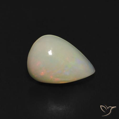 0.41克拉天然蛋白石，梨形，透明