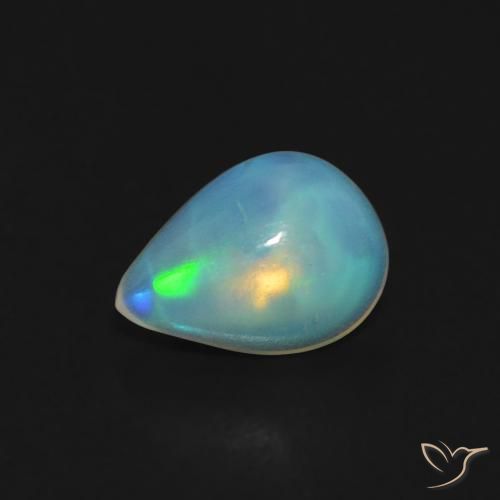 0.42ct 天然 彩色 蛋白石, 梨形, 透明