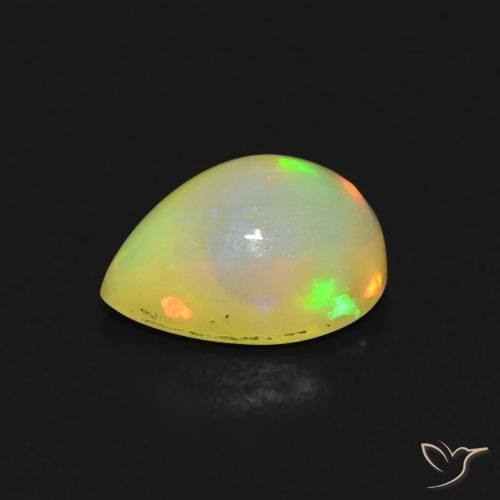 0.76克拉天然蛋白石，梨形，透明