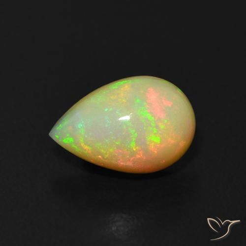 1.00ct 天然 彩色 蛋白石, 梨形, 透明