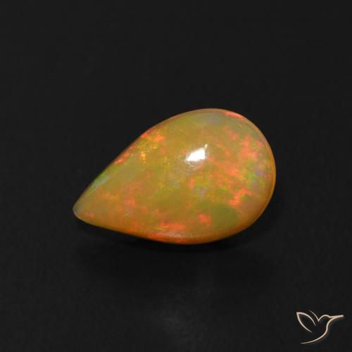 0.50ct 天然 彩色 蛋白石, 梨形, 透明