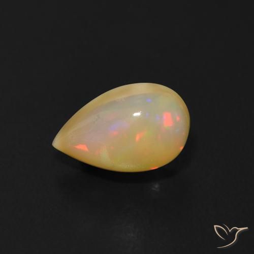 0.65ct 天然 彩色 蛋白石, 梨形, 透明