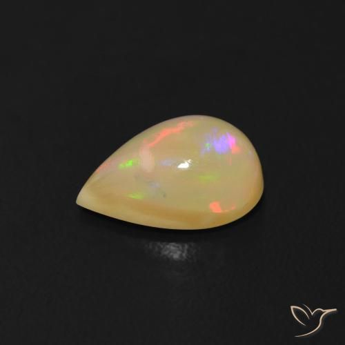 0.65克拉天然蛋白石，梨形，透明