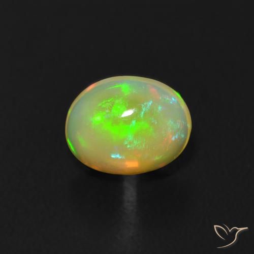 0.45ct 天然 彩色 蛋白石, 椭圆形, 透明
