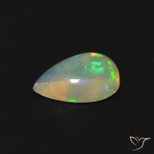 0.40克拉天然蛋白石，梨形，透明