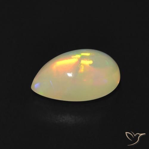 0.81克拉天然蛋白石，梨形，透明