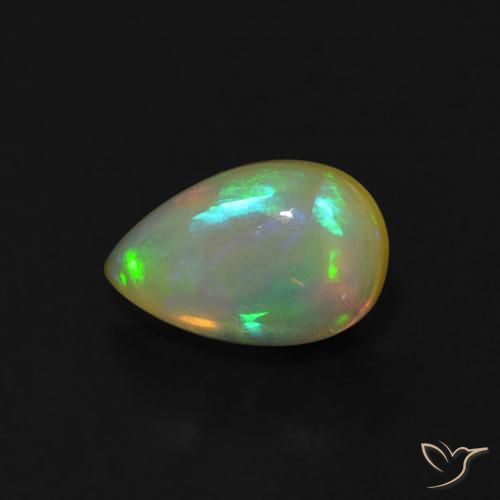 0.62ct 天然 彩色 蛋白石, 梨形, 透明