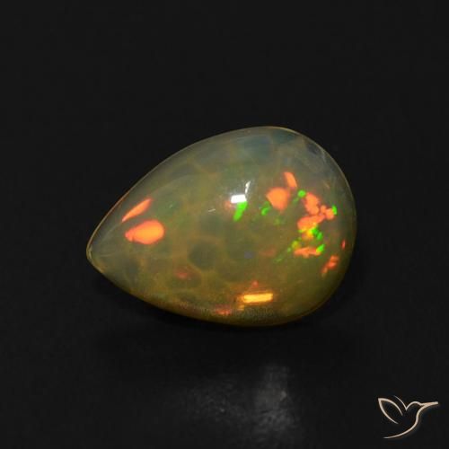 0.62ct 天然 彩色 蛋白石, 梨形, 透明
