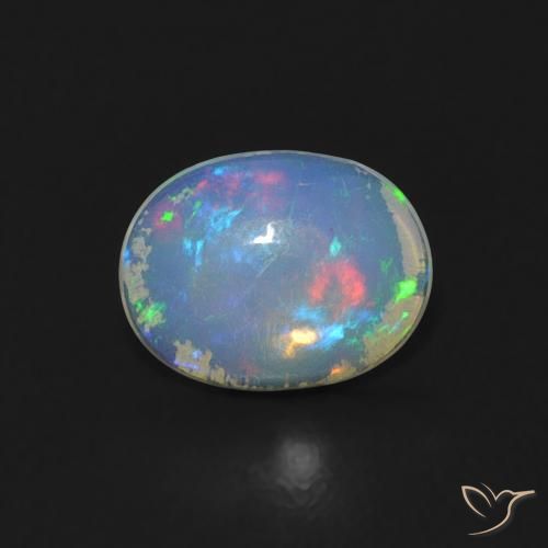 0.55ct 天然 彩色 蛋白石, 椭圆形, 透明