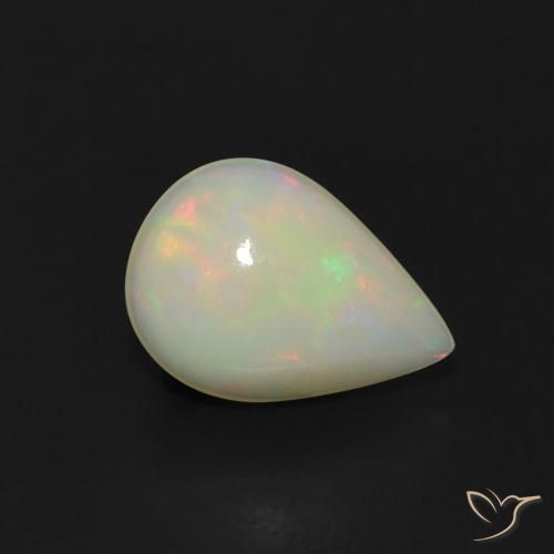 1.06ct 天然 彩色 蛋白石, 梨形, 透明