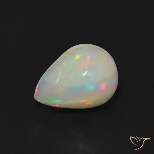 0.77克拉天然蛋白石，梨形，透明