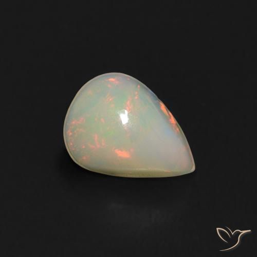 0.36ct 天然 彩色 蛋白石, 梨形, 透明