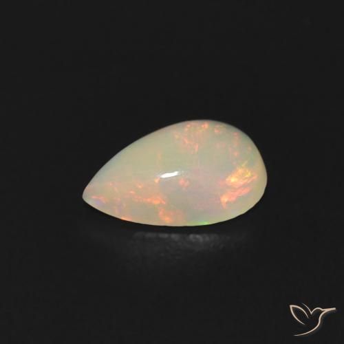 0.36克拉天然蛋白石，梨形，透明