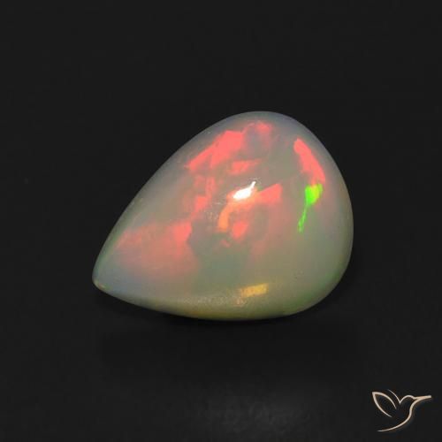 0.91ct 天然 彩色 蛋白石, 梨形, 透明, Photo A