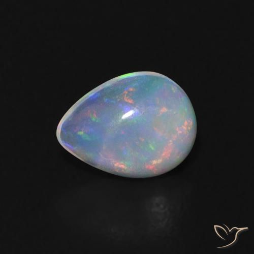0.50ct 天然 彩色 蛋白石, 梨形, 透明