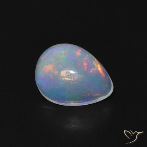 0.50克拉天然欧泊，梨形，透明