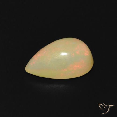 0.74克拉天然蛋白石，梨形，透明