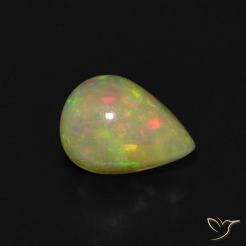 0.66ct 天然 彩色 蛋白石, 梨形, 透明