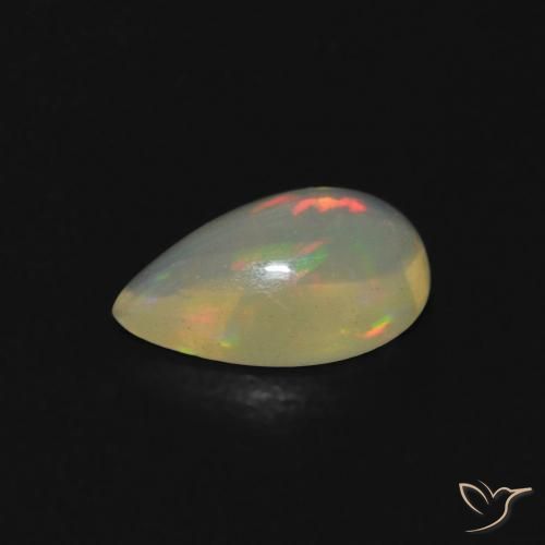 0.52克拉天然蛋白石，梨形，透明