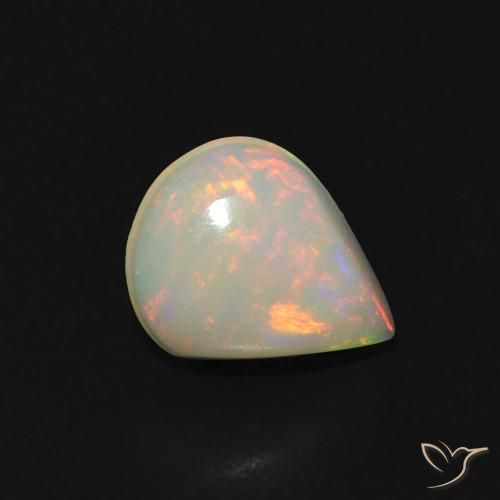 0.67ct 天然 彩色 蛋白石, 梨形, 透明