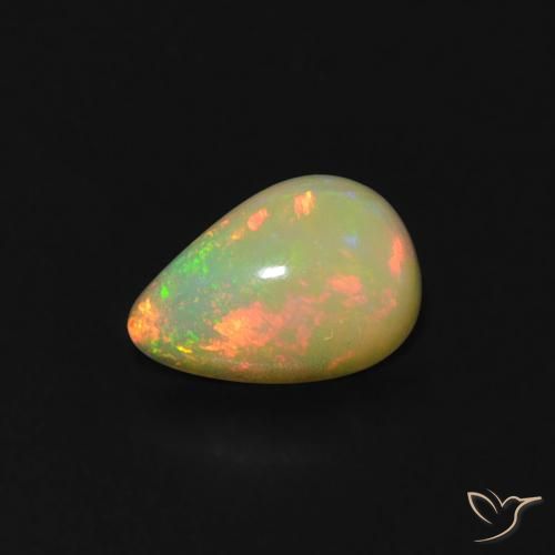 0.36ct 天然 彩色 蛋白石, 梨形, 透明