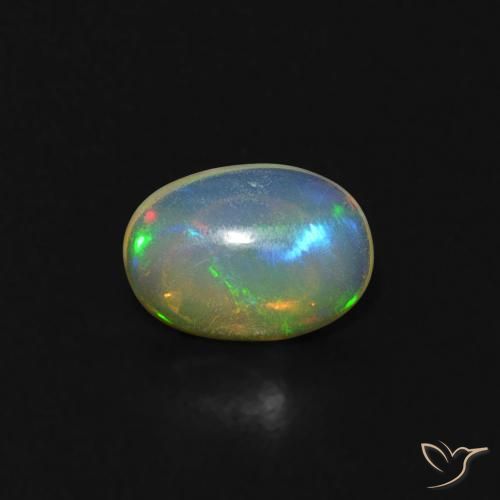 0.31ct 天然 彩色 蛋白石, 椭圆形, 透明