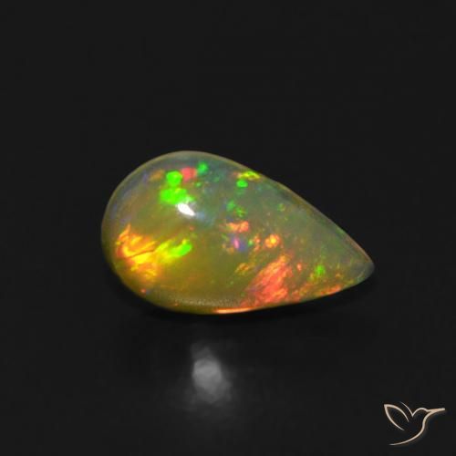 0.40ct 天然 彩色 蛋白石, 梨形, 透明