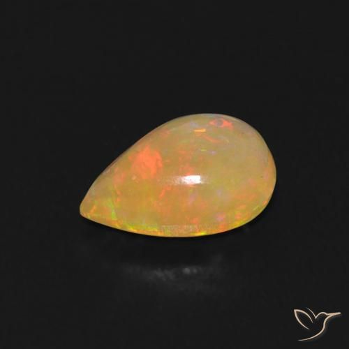 0.50克拉天然蛋白石，梨形，透明