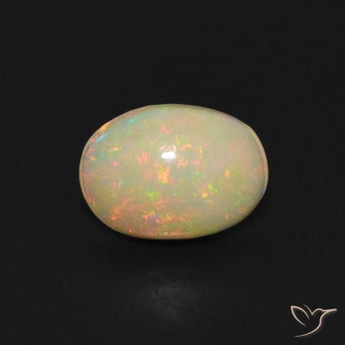 0.44ct 天然 彩色 蛋白石, 椭圆形, 透明