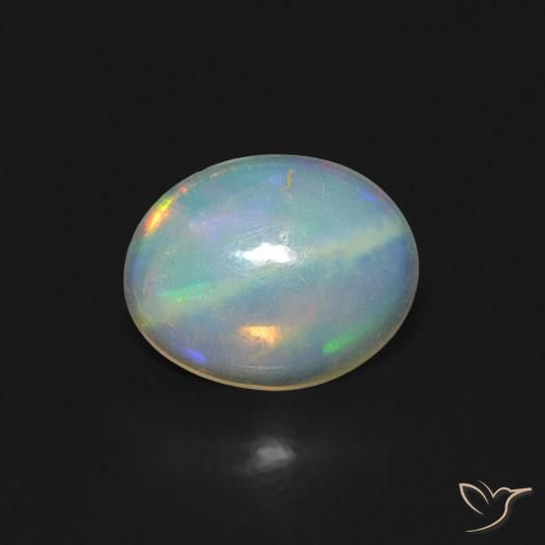 0.32ct 天然 彩色 蛋白石, 椭圆形, 透明
