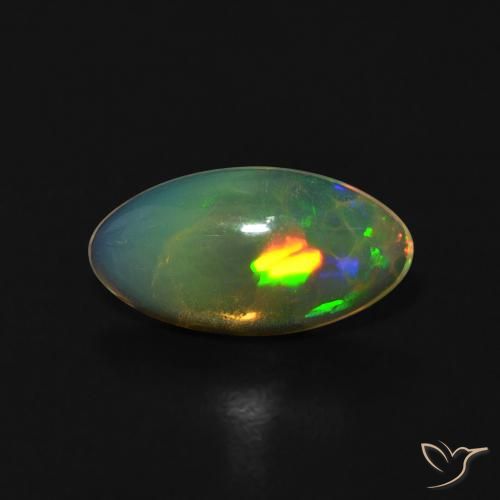 0.80ct 天然 彩色 蛋白石, 榄尖形, 透明