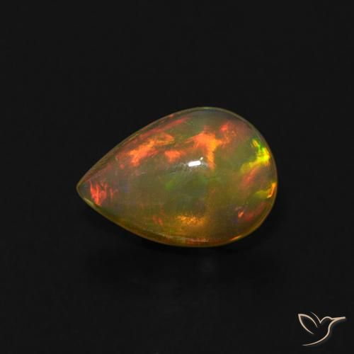 0.42ct 天然 彩色 蛋白石, 梨形, 透明