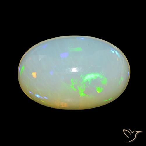 27.69ct 彩色 蛋白石, 椭圆形, 透明